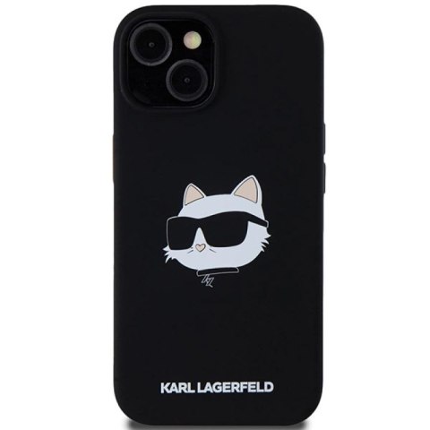 Etui Karl Lagerfeld Silicone Choupette Head MagSafe na iPhone 15 Plus / 14 Plus - czarne Karl Lagerfeld