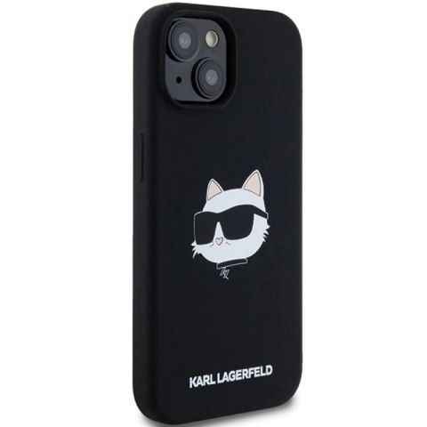 Etui Karl Lagerfeld Silicone Choupette Head MagSafe na iPhone 15 Plus / 14 Plus - czarne Karl Lagerfeld