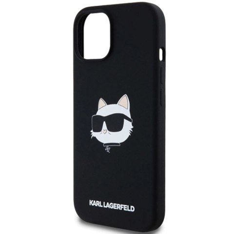 Etui Karl Lagerfeld Silicone Choupette Head MagSafe na iPhone 15 Plus / 14 Plus - czarne Karl Lagerfeld
