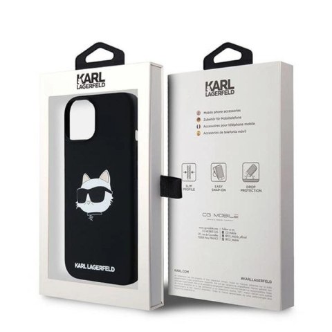 Etui Karl Lagerfeld Silicone Choupette Head MagSafe na iPhone 15 Plus / 14 Plus - czarne Karl Lagerfeld