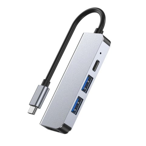 HUB Tech-Protect V2 4w1 USB-C - USB-A 3.0 / USB-A 2.0 / USB-C / HDMI - szary Tech-Protect