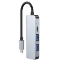 HUB Tech-Protect V2 4w1 USB-C - USB-A 3.0 / USB-A 2.0 / USB-C / HDMI - szary Tech-Protect