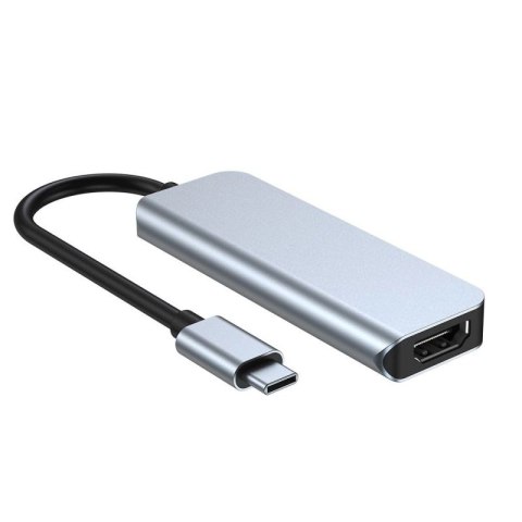 HUB Tech-Protect V2 4w1 USB-C - USB-A 3.0 / USB-A 2.0 / USB-C / HDMI - szary Tech-Protect