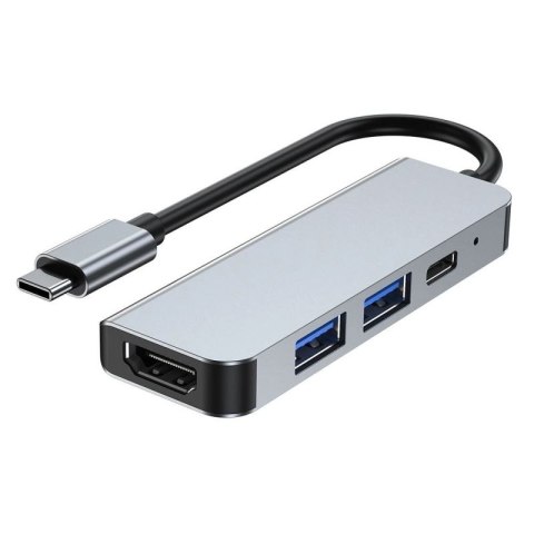 HUB Tech-Protect V2 4w1 USB-C - USB-A 3.0 / USB-A 2.0 / USB-C / HDMI - szary Tech-Protect