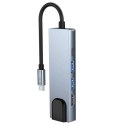 HUB Tech-Protect V3 5w1 USB-C - USB-A 3.0 / USB-A 2.0 / USB-C / HDMI / RJ45 - szary Tech-Protect