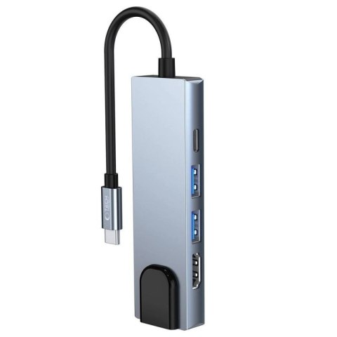 HUB Tech-Protect V3 5w1 USB-C - USB-A 3.0 / USB-A 2.0 / USB-C / HDMI / RJ45 - szary Tech-Protect