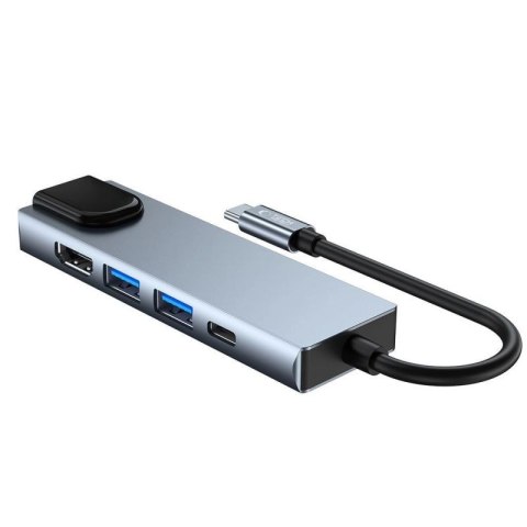 HUB Tech-Protect V3 5w1 USB-C - USB-A 3.0 / USB-A 2.0 / USB-C / HDMI / RJ45 - szary Tech-Protect