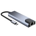 HUB Tech-Protect V3 5w1 USB-C - USB-A 3.0 / USB-A 2.0 / USB-C / HDMI / RJ45 - szary Tech-Protect