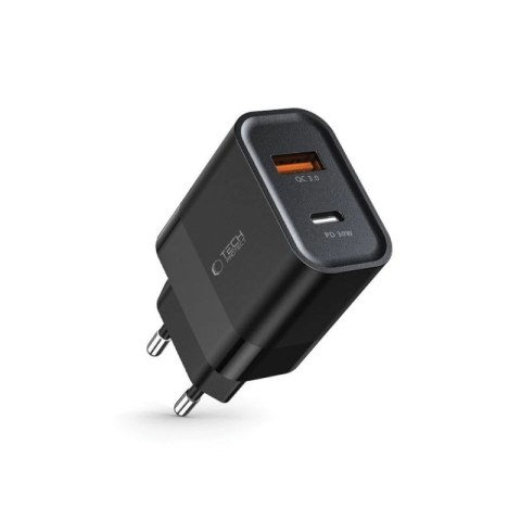 Ładowarka Tech-Protect C30W sieciowa USB-C PD 30W / USB-A QC 3.0 - czarna Tech-Protect