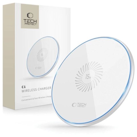 Ładowarka Tech-Protect QI15W-C1 indukcyjna 15W - biała Tech-Protect