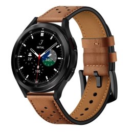 Pasek Tech-Protect Leather na Samsung Galaxy Watch 4 / 5 / 5 Pro / 6 / 7 / FE - brązowy Tech-Protect