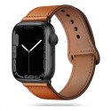 Pasek Tech-Protect LeatherFit na Apple Watch 4 / 5 / 6 / 7 / 8 / 9 / SE / Ultra 1 / 2 (42/44/45/49 mm) - brązowy Tech-Protect