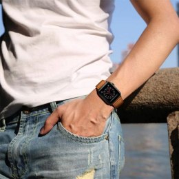Pasek Tech-Protect LeatherFit na Apple Watch 4 / 5 / 6 / 7 / 8 / 9 / SE / Ultra 1 / 2 (42/44/45/49 mm) - brązowy Tech-Protect
