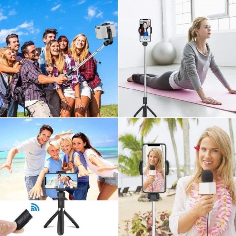 Selfie stick Tech-Protect L01S Bluetooth z tripodem do 70cm - czarny Tech-Protect