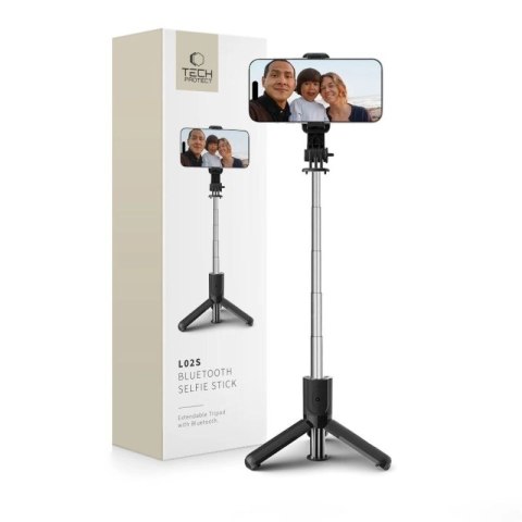 Selfie stick Tech-Protect L02S Bluetooth z tripodem do 72cm - czarny Tech-Protect