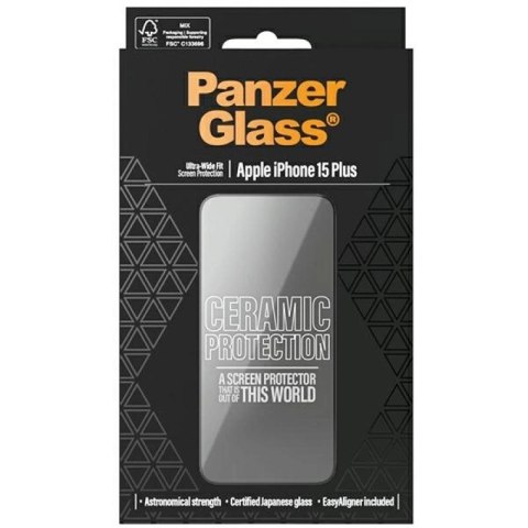 Szkło ceramiczne PanzerGlass Ceramic Protection na iPhone 15 Plus z pozycjonerem PanzerGlass