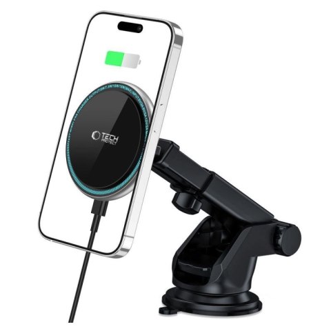 Uchwyt Tech-Protect A2 samochodowy na telefon z ładowarką indukcyjną MagSafe 15W na kokpit - czarny Tech-Protect