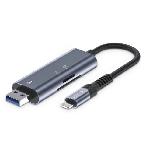 Czytnik Tech-Protect UltraBoost kart SD / micro SD ze złączem Lightning / USB-A - szary Tech-Protect