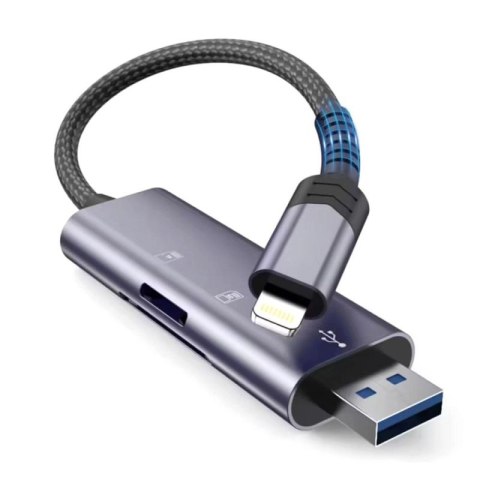 Czytnik Tech-Protect UltraBoost kart SD / micro SD ze złączem Lightning / USB-A - szary Tech-Protect