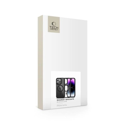 Etui Tech-Protect MagMat MagSafe na iPhone 15 Pro - przezroczysto-czarny Tech-Protect