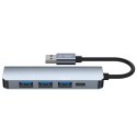 HUB Tech-Protect V0 5w1 USB-A - USB-A 3.0 / 3x USB-A 2.0 / USB-C - szary Tech-Protect