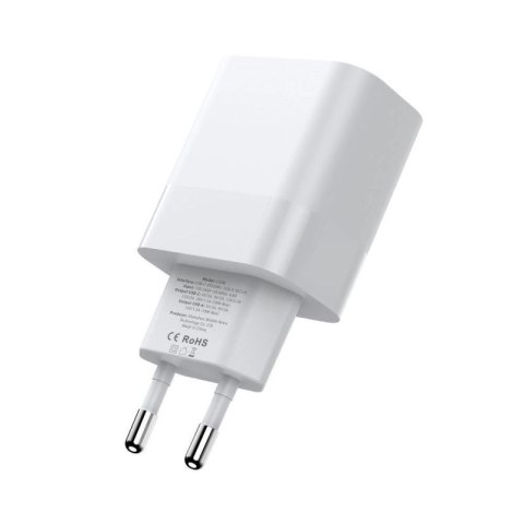 Ładowarka Tech-Protect C20W sieciowa 2x USB-C PD 20W z kablem USB-C / USB-C - biała Tech-Protect