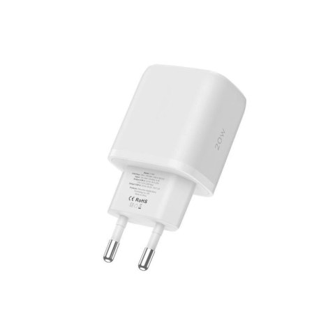 Ładowarka Tech-Protect C20W sieciowa USB-C PD 20W / USB-A QC 3.0 z kablem USB-C / Lightning - biała Tech-Protect