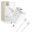Ładowarka Tech-Protect C20W sieciowa USB-C PD 20W / USB-A QC 3.0 z kablem USB-C / USB-C - biała Tech-Protect