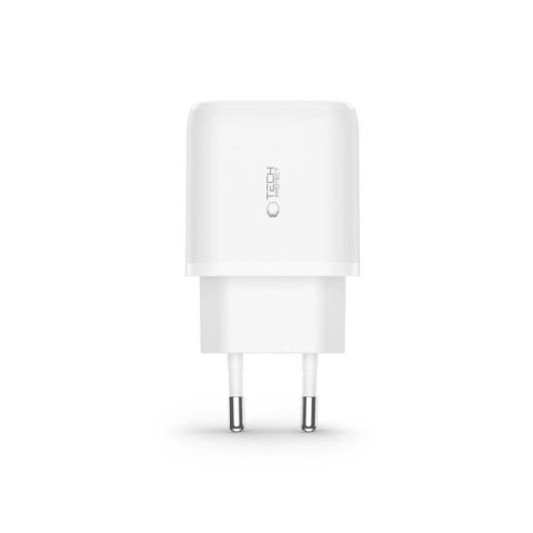 Ładowarka Tech-Protect C20W sieciowa USB-C PD 20W / USB-A QC 3.0 z kablem USB-C / USB-C - biała Tech-Protect