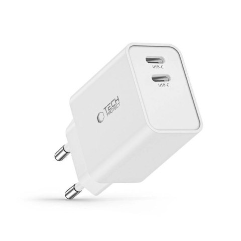 Ładowarka Tech-Protect C35W sieciowa 2x USB-C PD 35W - biała Tech-Protect