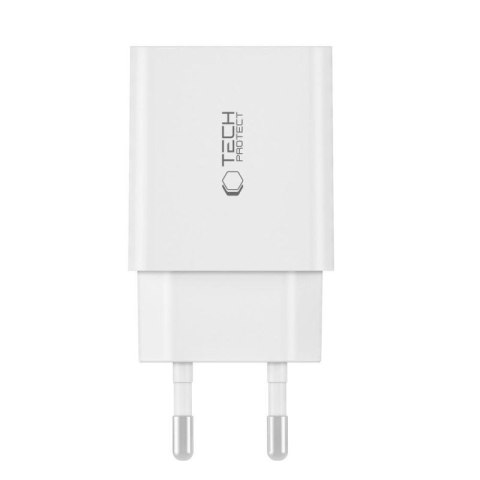 Ładowarka Tech-Protect C35W sieciowa 2x USB-C PD 35W z kablem USB-C / USB-C - biała Tech-Protect