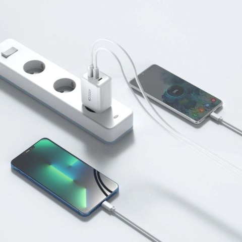 Ładowarka Tech-Protect C65W sieciowa 2x USB-C PD 65W / USB-A QC 3.0 - biała Tech-Protect