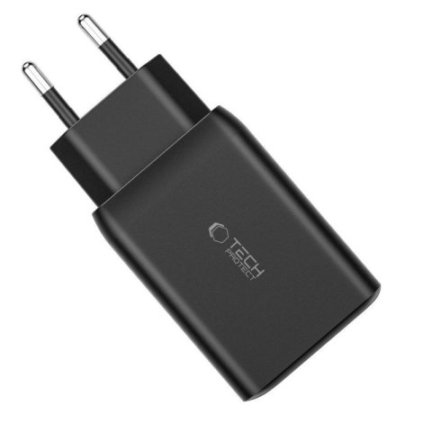 Ładowarka Tech-Protect C65W sieciowa 2x USB-C PD 65W / USB-A QC 3.0 - czarna Tech-Protect
