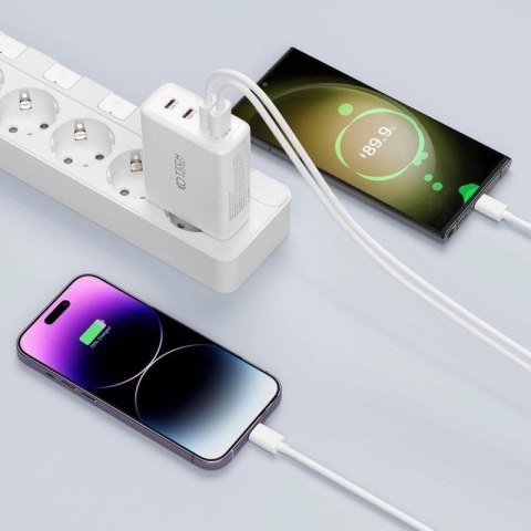 Ładowarka Tech-Protect NC100W-GAN sieciowa GaN 3x USB-C PD 100W / USB-A QC 3.0 - biała Tech-Protect