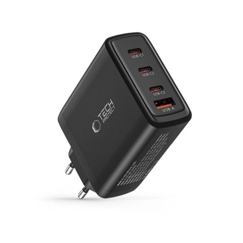 Ładowarka Tech-Protect NC100W-GAN sieciowa GaN 3x USB-C PD 100W / USB-A QC 3.0 - czarna Tech-Protect
