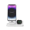 Ładowarka Tech-Protect QI15W-A22 indukcyjna MagSafe ze stojakiem 3w1 MagSafe na smartfon / Apple Watch / AirPods - biała Tech-Protect