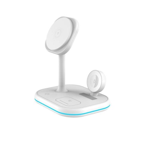 Ładowarka Tech-Protect QI15W-A27 indukcyjna 3w1 ze stojakiem z MagSafe na smartfon / Apple Watch / AirPods - biała Tech-Protect