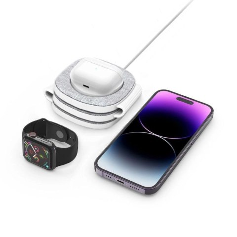 Ładowarka Tech-Protect QI15W-A32 indukcyjna 3w1 z MagSafe na smartfon / Apple Watch / AirPods - szara Tech-Protect