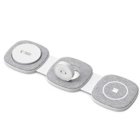 Ładowarka Tech-Protect QI15W-A32 indukcyjna 3w1 z MagSafe na smartfon / Apple Watch / AirPods - szara Tech-Protect