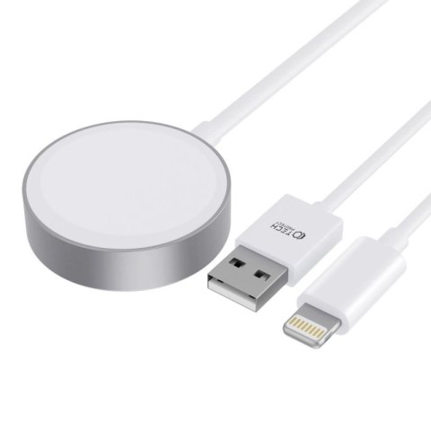 Ładowarka Tech-Protect UltraBoost 2w1 magnetyczna z kablami USB-C / Lightning do Apple Watch 1.5m - biała Tech-Protect