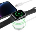 Ładowarka Tech-Protect UltraBoost 2w1 magnetyczna z kablami USB-C / Lightning do Apple Watch 1.5m - biała Tech-Protect