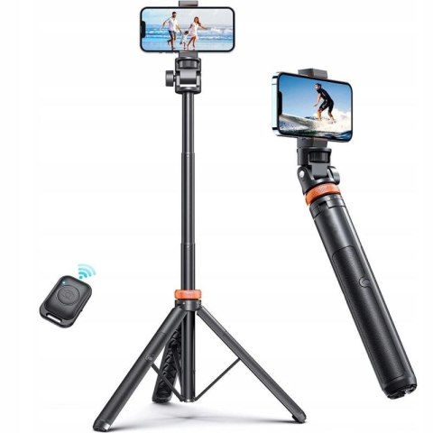 Selfie stick Tech-Protect L03S Bluetooth z pilotem, tripodem do 148cm i głowicą 180 - biały Tech-Protect