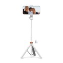 Selfie stick Tech-Protect L03S Bluetooth z pilotem, tripodem do 148cm i głowicą 180 - biały Tech-Protect
