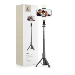 Selfie stick Tech-Protect L05S Bluetooth z tripodem do 105cm z lampą LED - czarny Tech-Protect