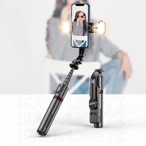 Selfie stick Tech-Protect L05S Bluetooth z tripodem do 105cm z lampą LED - czarny Tech-Protect