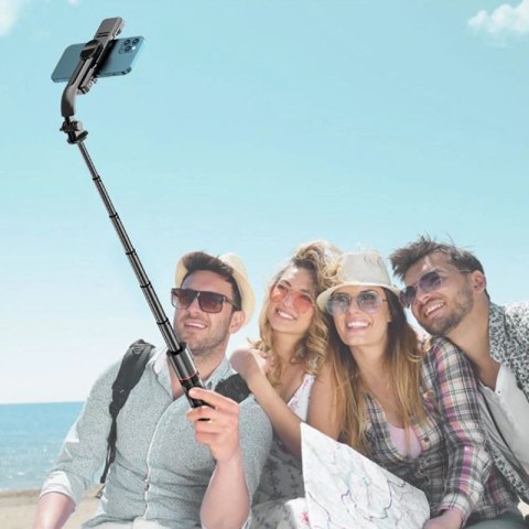 Selfie stick Tech-Protect L05S Bluetooth z tripodem do 105cm z lampą LED - czarny Tech-Protect