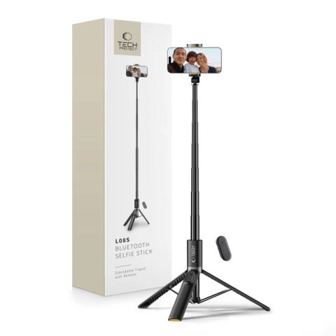 Selfie stick Tech-Protect L08S Bluetooth z pilotem, tripodem do 141cm - czarny Tech-Protect