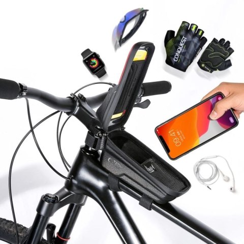 Torba Tech-Protect V2 rowerowa z miejscem na telefon 1l - czarna Tech-Protect