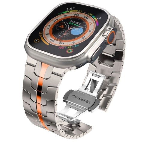 Bransoleta Tech-Protect Stainless Line na Apple Watch 4 / 5 / 6 / 7 / 8 / 9 / SE / Ultra 1 / 2 (42/44/45/49 mm) - tytanowo-pomar Tech-Protect