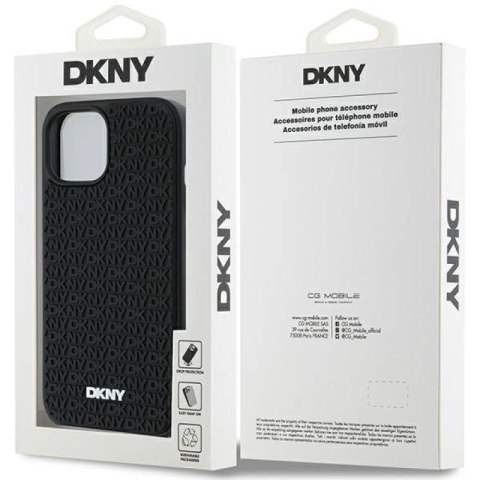 Etui DKNY 3D Rubber Repeat Pattern na iPhone 15 Plus - czarne DKNY